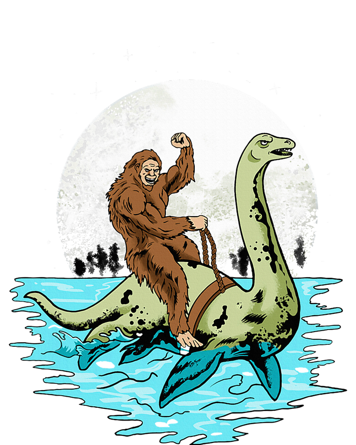 Bigfoot Sasquatch Riding The Hole Ness Monster Funny Hoodie