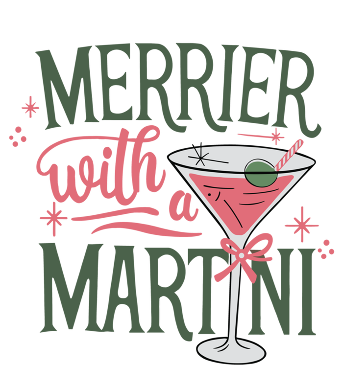 Merrier With A Martini Coquette Christmas Cocktail Martini Gift T-Shirt