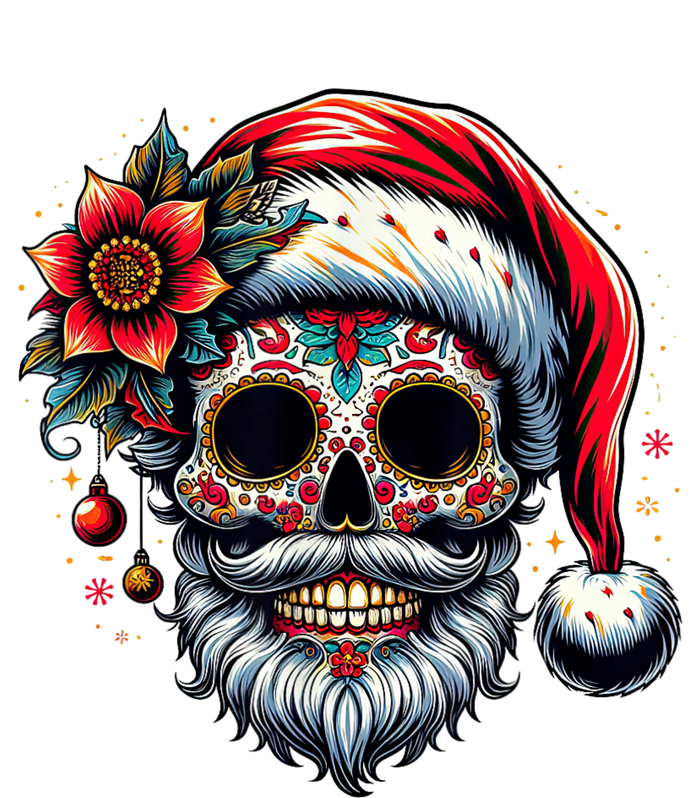 Santa Sugar Skull Mexican Calavera Christmas T-Shirt