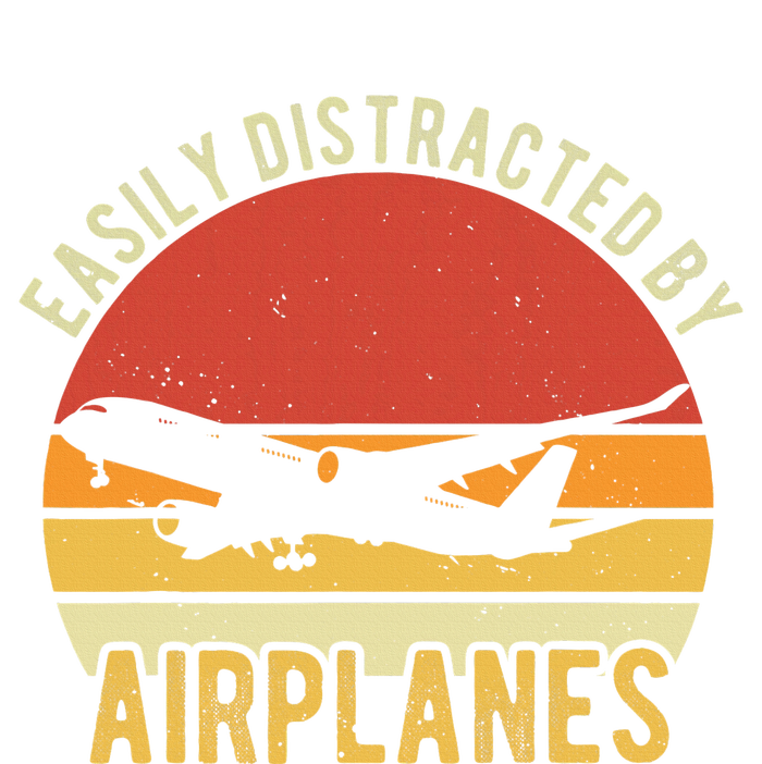 Easily Distracted By Airplanes Lover Pilot Funny Aviation T-Shirt