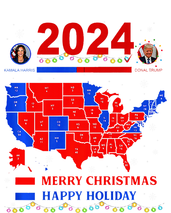 2024 Electoral Map Merry Christmas Trump Landslide Holiday Women's Flannel Pajama Set