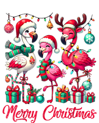 Merry Christmas Lights Flamingo Santa Hat Snow Xmas Pajamas T-Shirt