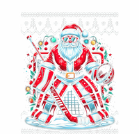 Merry Christmas Santa Hockey Goalie Ugly Christmas Sweater Tie-Dye T-Shirt