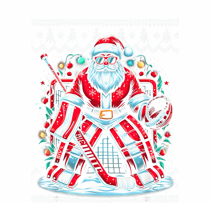 Merry Christmas Santa Hockey Goalie Ugly Christmas Sweater Tie-Dye T-Shirt