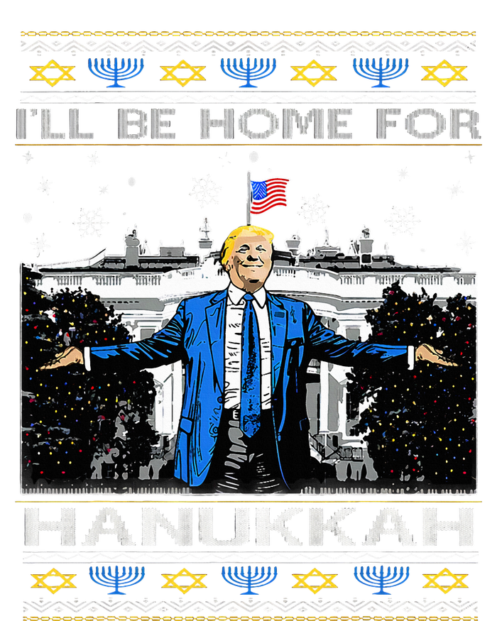 ILl Be Home For Hanukkah Trump Christmas Ugly Baby Bodysuit