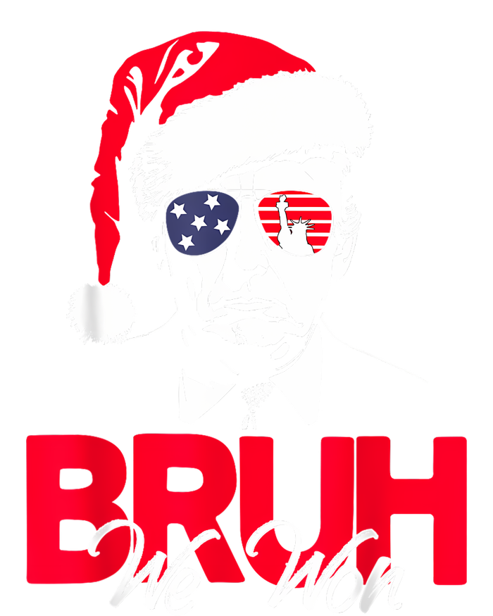 Bruh We Won Funny Christmas Santa Hat Trump 47 Usa President Sweatshirt