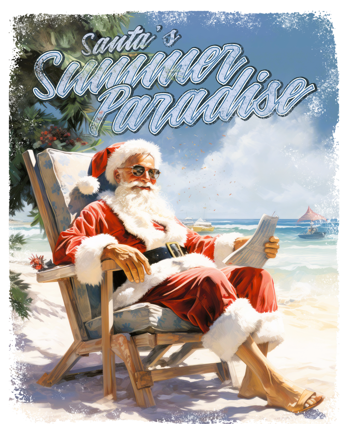 Santa Chillin On The Beach Summer Paradise T-Shirt