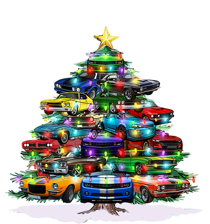 Funny Christmas Muscle Car Christmas Tree Tall Long Sleeve T-Shirt