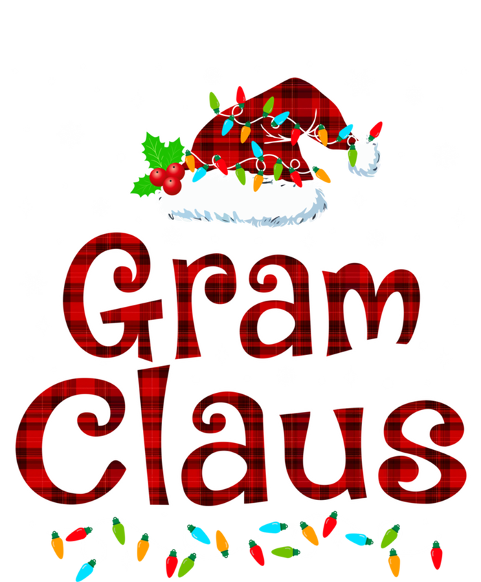 Gram Claus Christmas Pajama Matching Family Xmas Lights Gift Full-Length Apron With Pockets