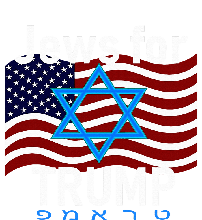 Jews For Trump American Flag Star Of David Hebrew T-Shirt