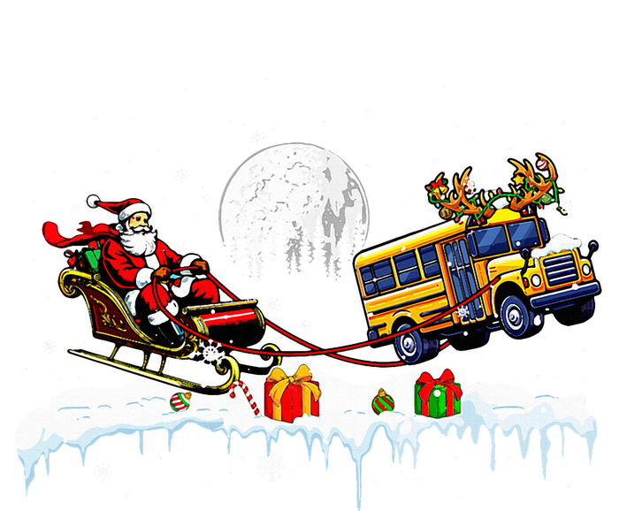 Santa Reindeer School Bus Christmas Driver T-Shirt