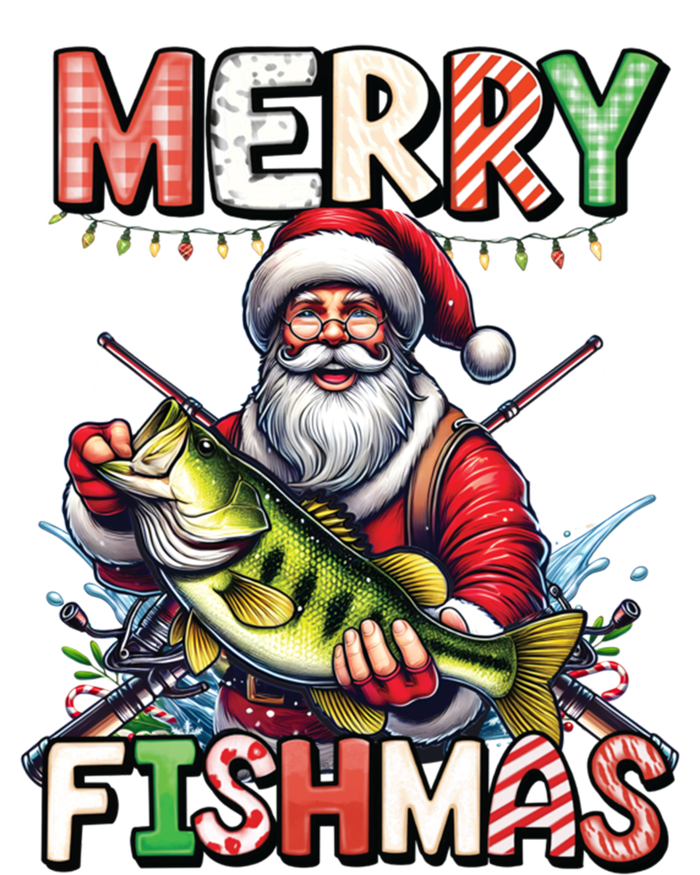 Merry Fishmas Santa Fishing Lovers Funny Fisher Christmas Gift Women's Flannel Pajama Set