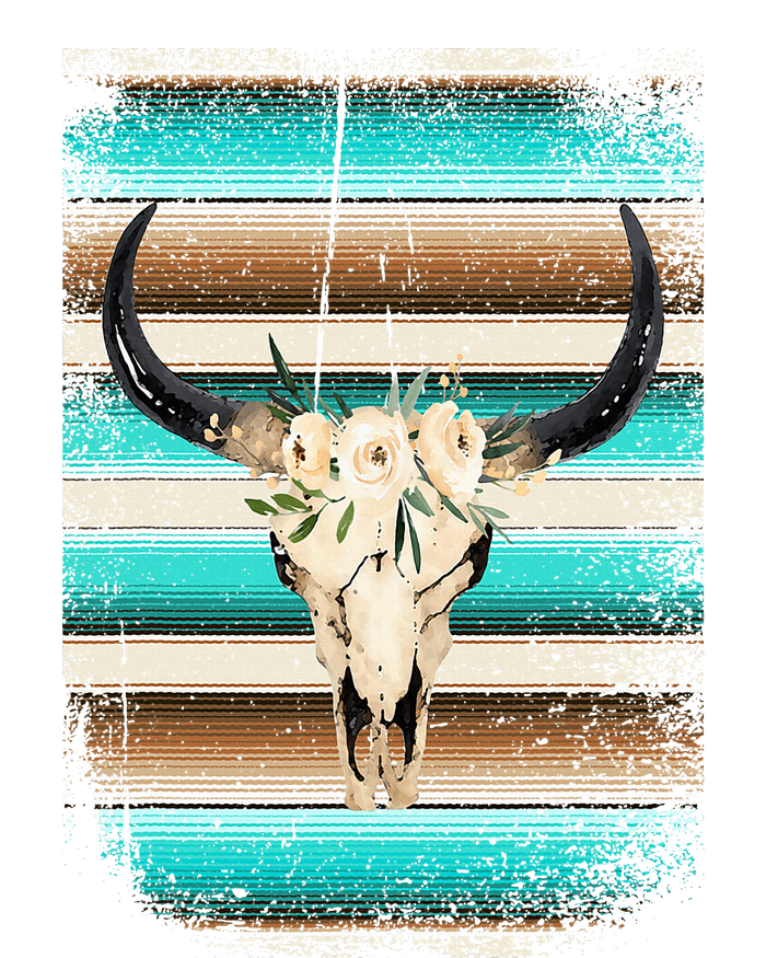 Funny Serape Cow Boho Print Flower Rustic Turquoise Brown Mousepad