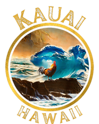 Kauai Wave Front Back Surf Chicken Rooster Ocean Beauty PosiCharge RacerMesh Polo