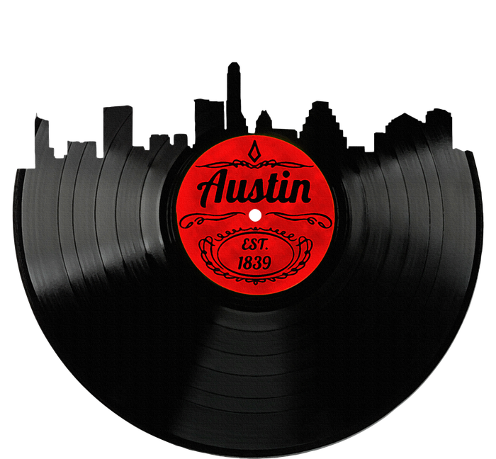 Austin Texas Vinyl Record Musical Gift Retro Austin Skyline Ladies Essential Tank