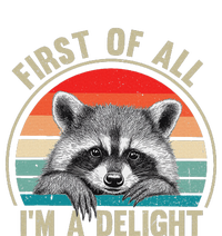 Vintage First Of All IM A Delight Funny Raccoon Lover Flat Bill Trucker Hat