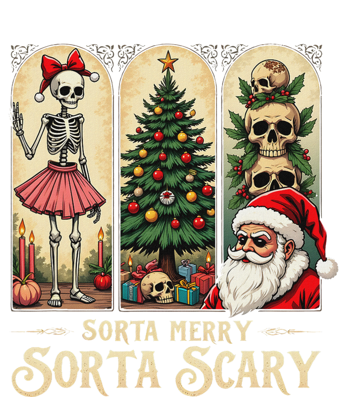 Christmas Vibes Xmas Skeleton Sorta Merry Sorta Scary Gothic Tank Top