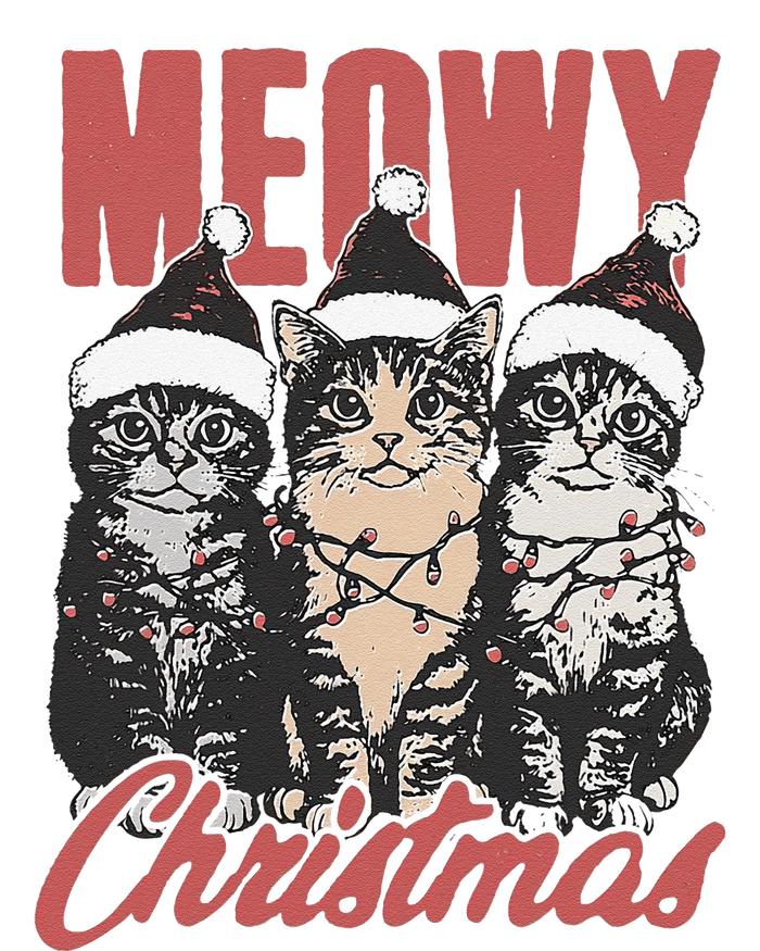 Xmas Cats Meowy Christmas Vintage Cat Ladies Gift T-Shirt