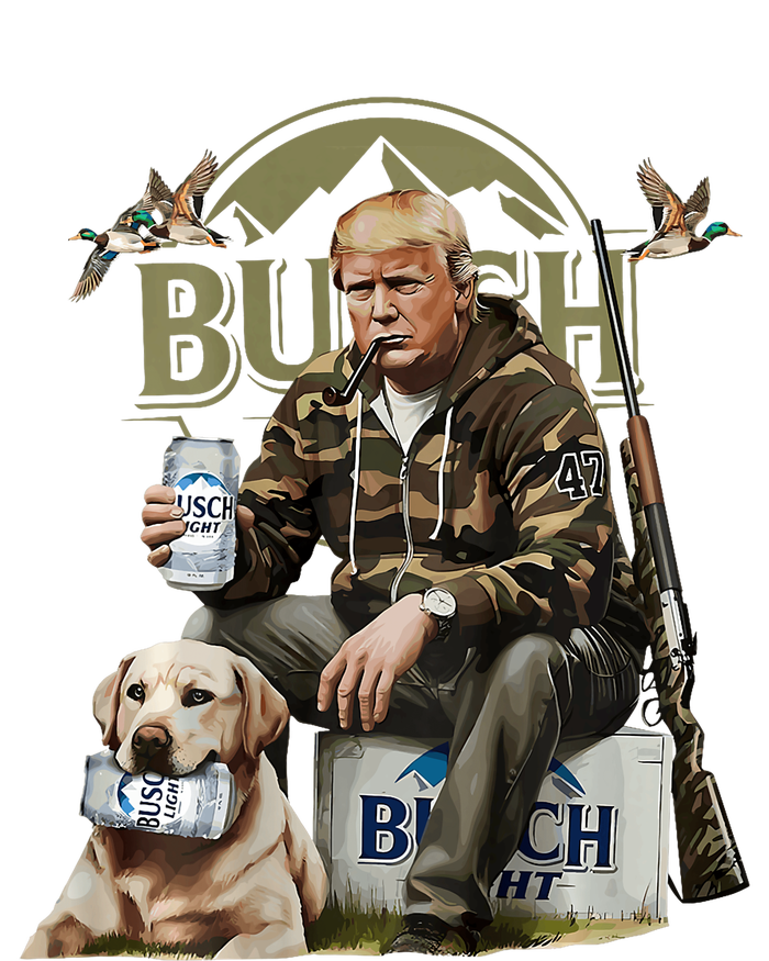 Retro Trump Hunting Deer Funny Beer Drinking Hunting Ladies Essential Flowy Tank