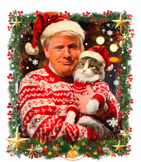 Funny Trump Christmas Sweater For Cat Lovers Tall T-Shirt