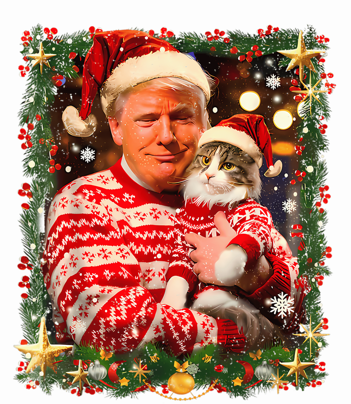 Funny Trump Christmas Sweater For Cat Lovers Tall T-Shirt