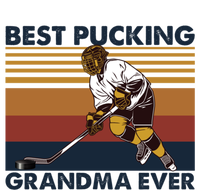 Best Pucking Grandma Ever Funny Hockey Grandma Saying Gift Striped Beanie with Solid Band