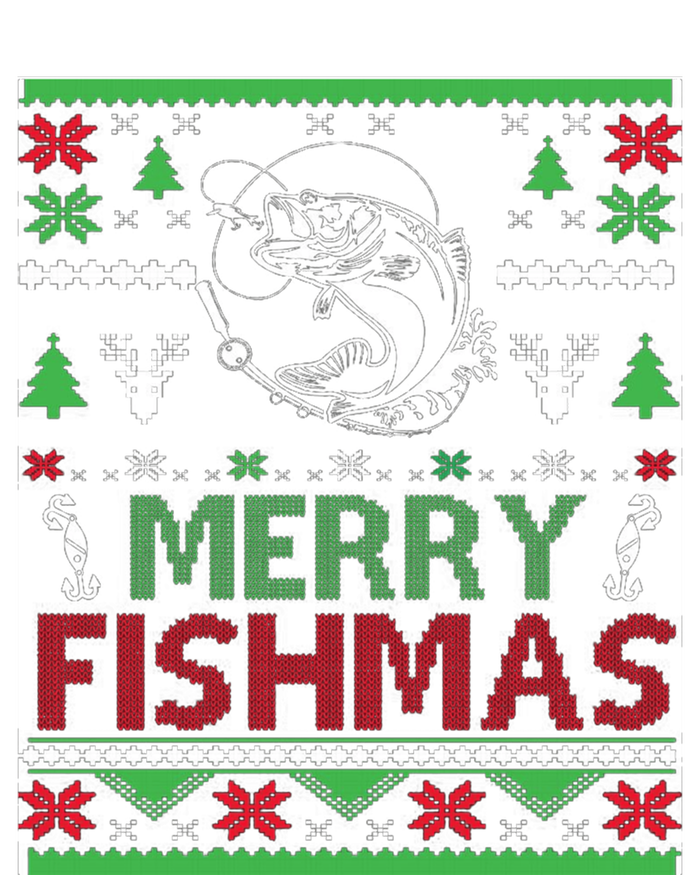 Fishing Ugly Christmas Bass Fish Merry Fishmas Funny Gift T-Shirt