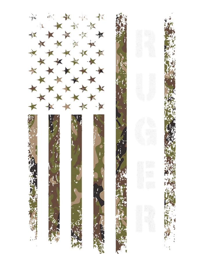 Retro Ruger Vintage Camouflage American Flag Matching Name Doggie Tank