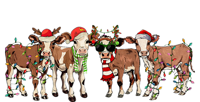 Christmas Cow Western Xmas Lights Holiday Pajamas Cow Lover Toddler T-Shirt