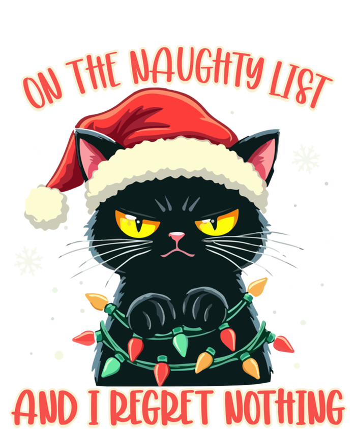 Funny Naughty Cat Santa Tangled Up In Christmas Lights Great Gift T-Shirt