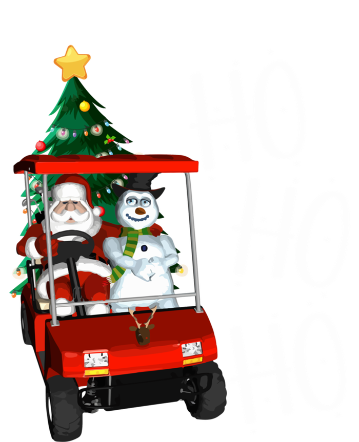 Ho Ho Funny Santa On Golf Cart With Christmas Tree Gift Tall Sweatshirt