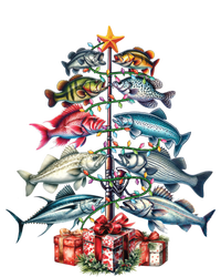 Merry Fishmas Funny Christmas Tree Lights Fishing Rod Fish Gift T-Shirt