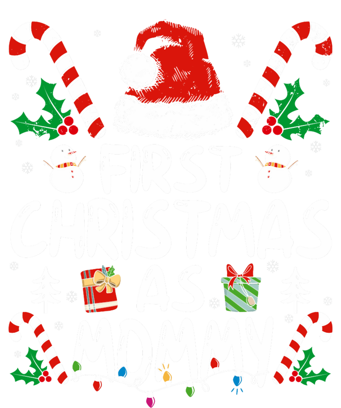 First Christmas As Mommy Family Matching New Mom 1st Time Women's Crop Top Tee