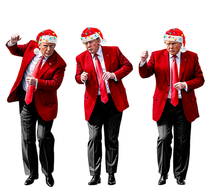 Funny Trump Dance Santa Hat Christmas Xmas Pajamas Holiday T-Shirt