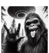 Funny Sasquatch Bigfoot Rock On Selfie With Ufo Alien Striped Beanie with Solid Band