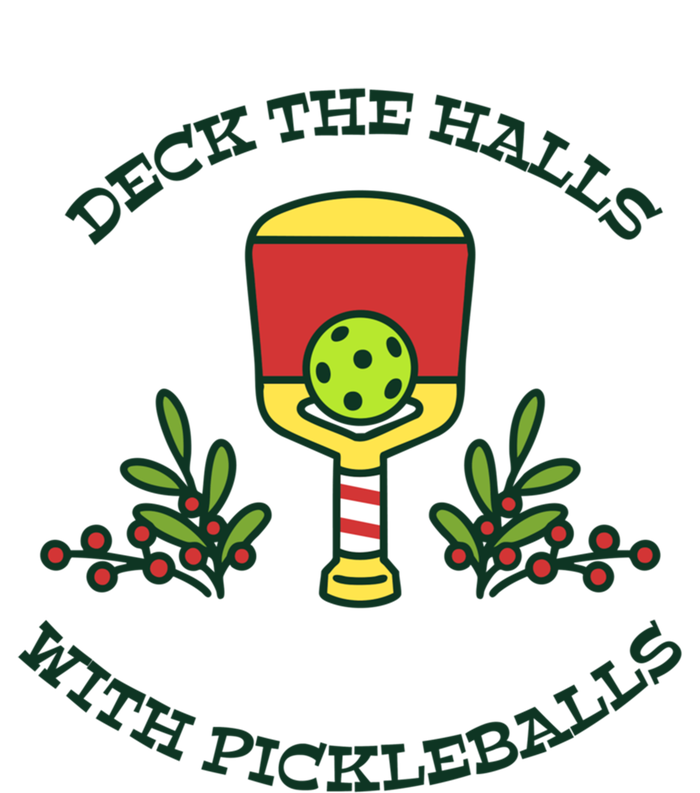 Deck The Halls With Pickleballs Festive Holiday Pickleball Funny Gift Kids Sweatshirt