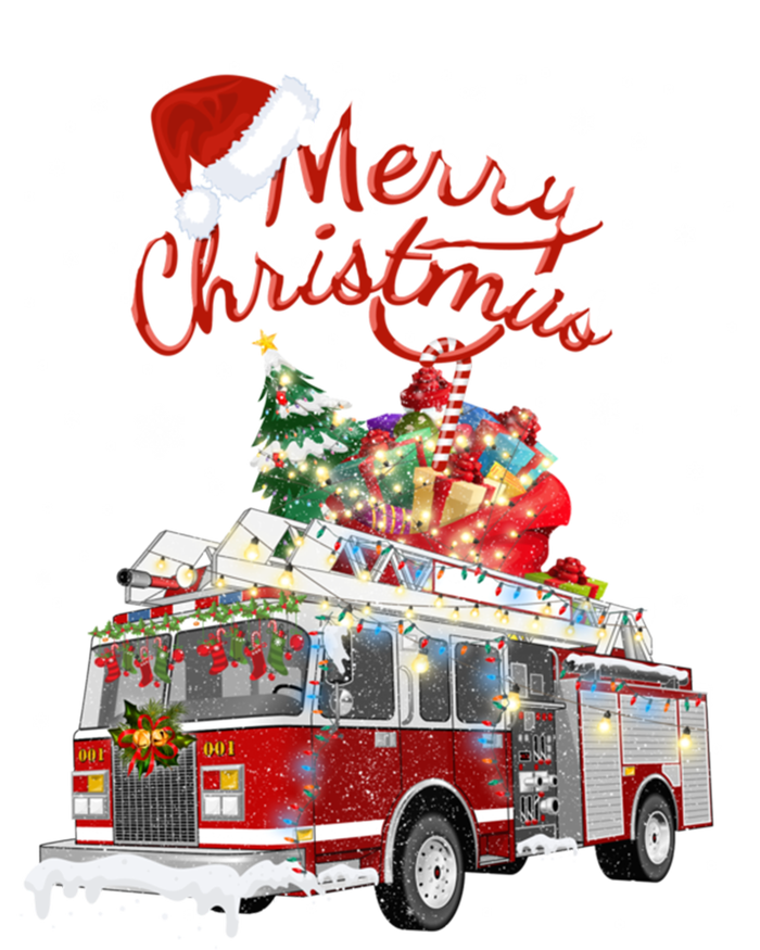 Firetruck Santa Sleigh Fire Christmas Firefighter Xmas Gift Women's Racerback Tank