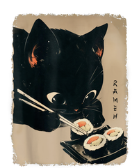 Kawaii Cat Eating Sushi Funny Japanese Anime Cute Cat T-Shirt