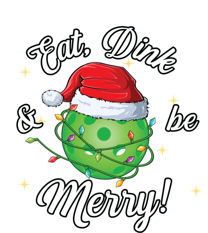 Funny Christmas Pickleball Santa Lights Eat Dink And Be Merry Gift T-Shirt