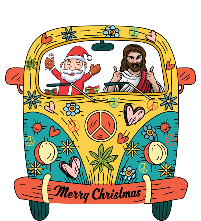 Jesus And Santa Claus Riding On Peace Van Merry Christmas Meaningful Gift Women's Flannel Pajama Set