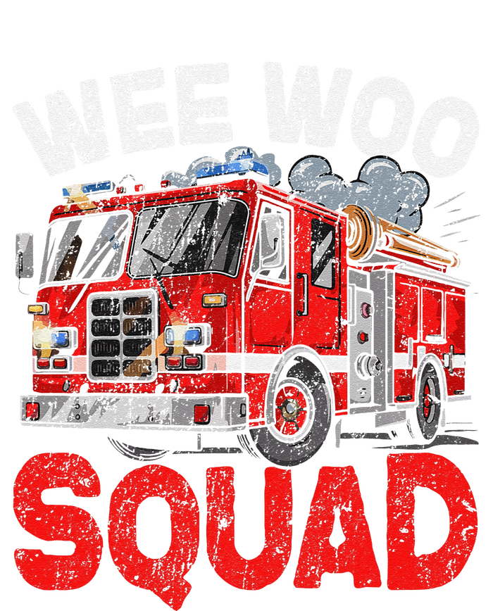 Wee Woo Squad Funny Firefighter Fire Truck Fireman Gift High Crown Mesh Back Trucker Hat