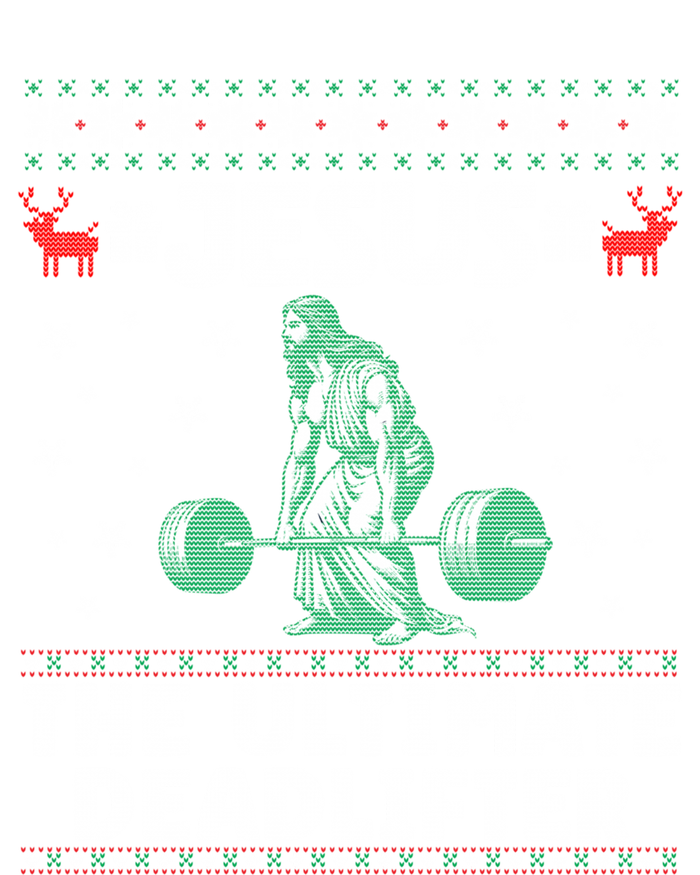 Jesus The Ultimate Deadlifter Christmas Ugly Gift Zip Tote Bag