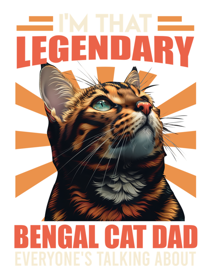 Bengal Cats IM That Legendary Bengal Cat Dad Gift Striped Beanie with Solid Band