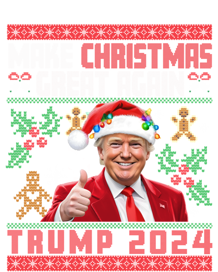 Make Christmas Great Again Santa Trump Ugly Gift Women's Long Sleeve Flannel Pajama Set 