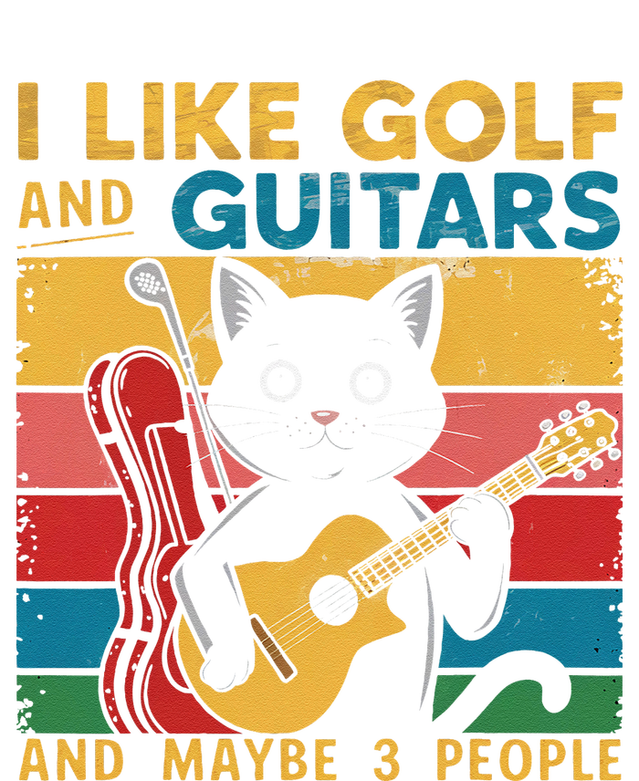 Cat Lover Vintage I Like Golf And Guitars And Maybe 3 People T-Shirt