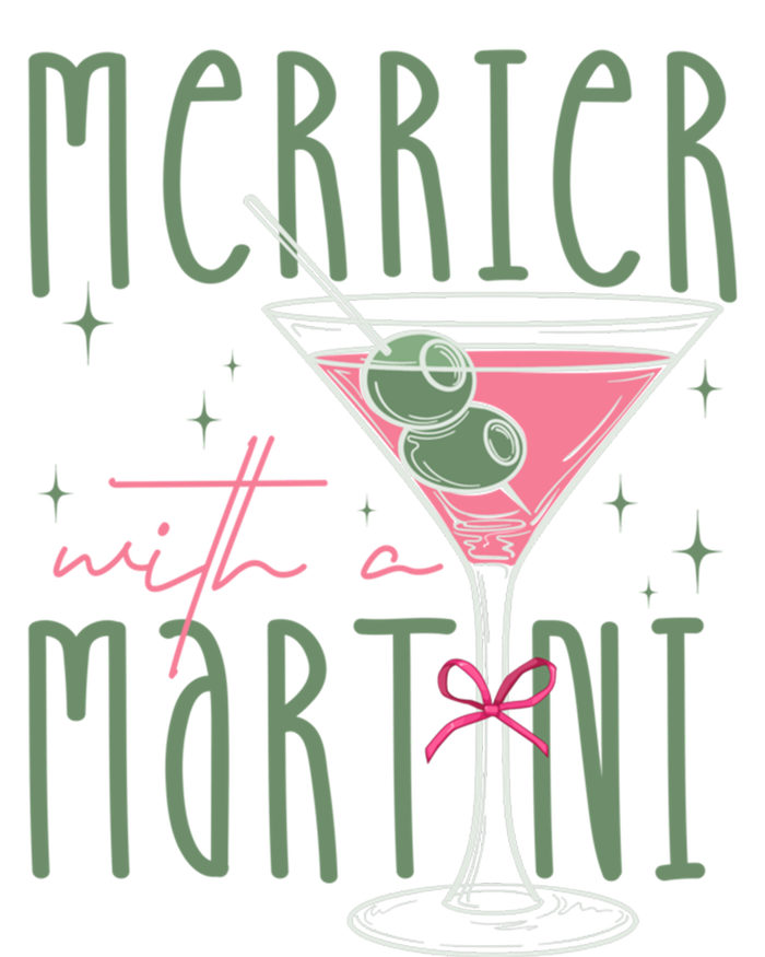 Merrier With A Martini Martini Cocktail Glasses Xmas Pajamas Gift T-Shirt