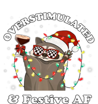 Overstimulated And Festive Af Raccoon Christmas Martini Bow Gift Sweatshirt