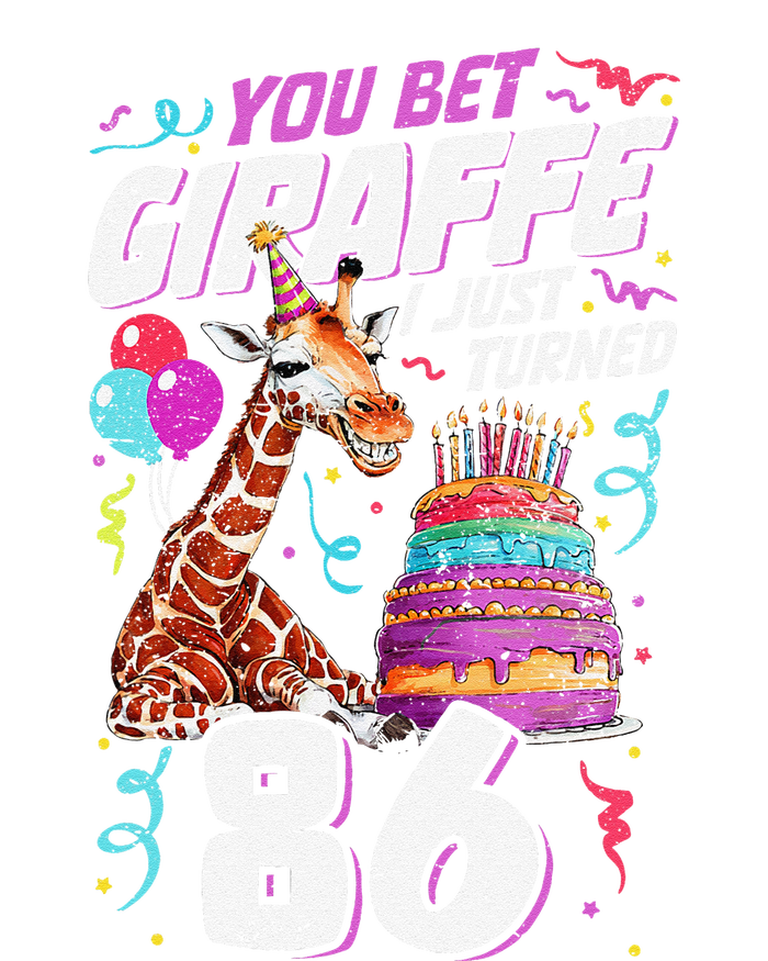 You Bet Giraffe I Just Turned 86 Funny 86th Birthday Sustainable Beanie