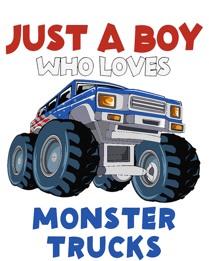 Just A Boy Who Loves Monster Trucks Funny Monster Truck T-Shirt