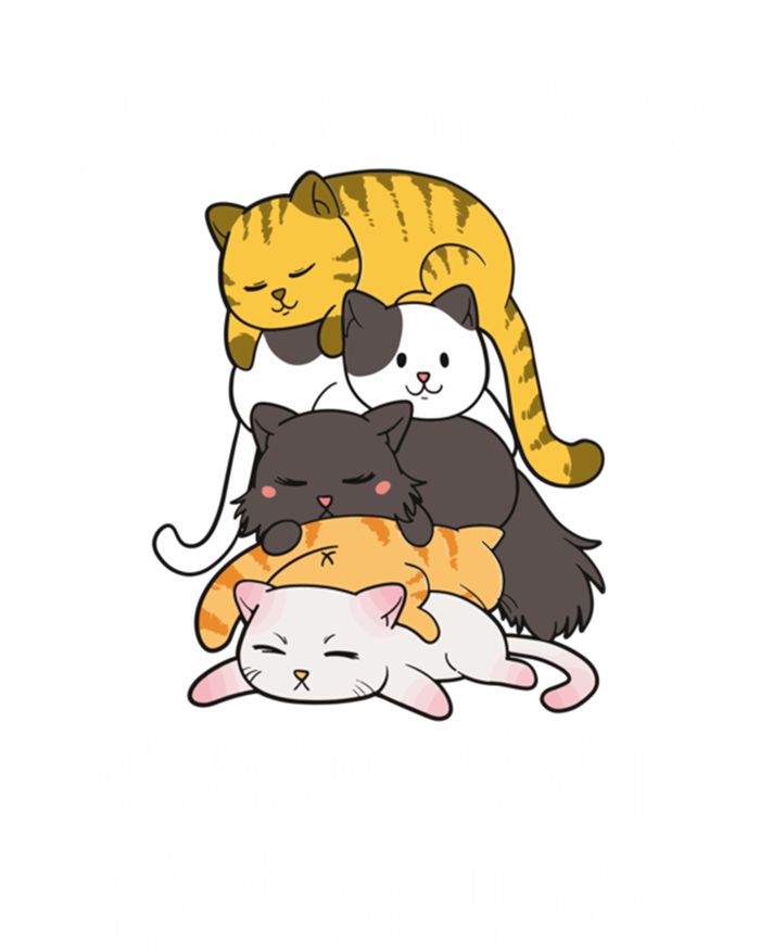 Cats Make Me Happy Hu Make My Head Hurt Gift T-Shirt